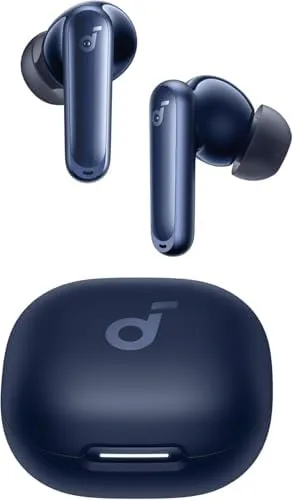 soundcore P40i da Anker, Fone de Ouvido Bluetooth 5.3, Cancelamento de Ruído Adaptativo, Graves Poderosos, Estojo com Suporte, 60H de Reprodução, Resistência à Água, IPX5, Carregamento Sem Fio, Azul