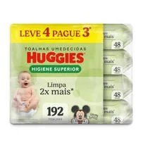 Kit Lenços Umedecidos Huggies Higiene Superior 192 Toalhas