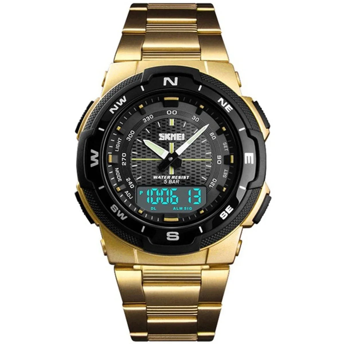 Relógio Masculino Skmei Digital 1370 Dourado e Preto Dourado