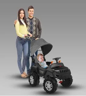 Super Jipe Reclinável com Capota Passeio e Pedal Bandeirante 587 - Preto