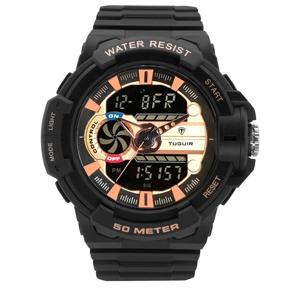 Relógio Masculino Tuguir AnaDigi TG3J8009 Preto e Rose