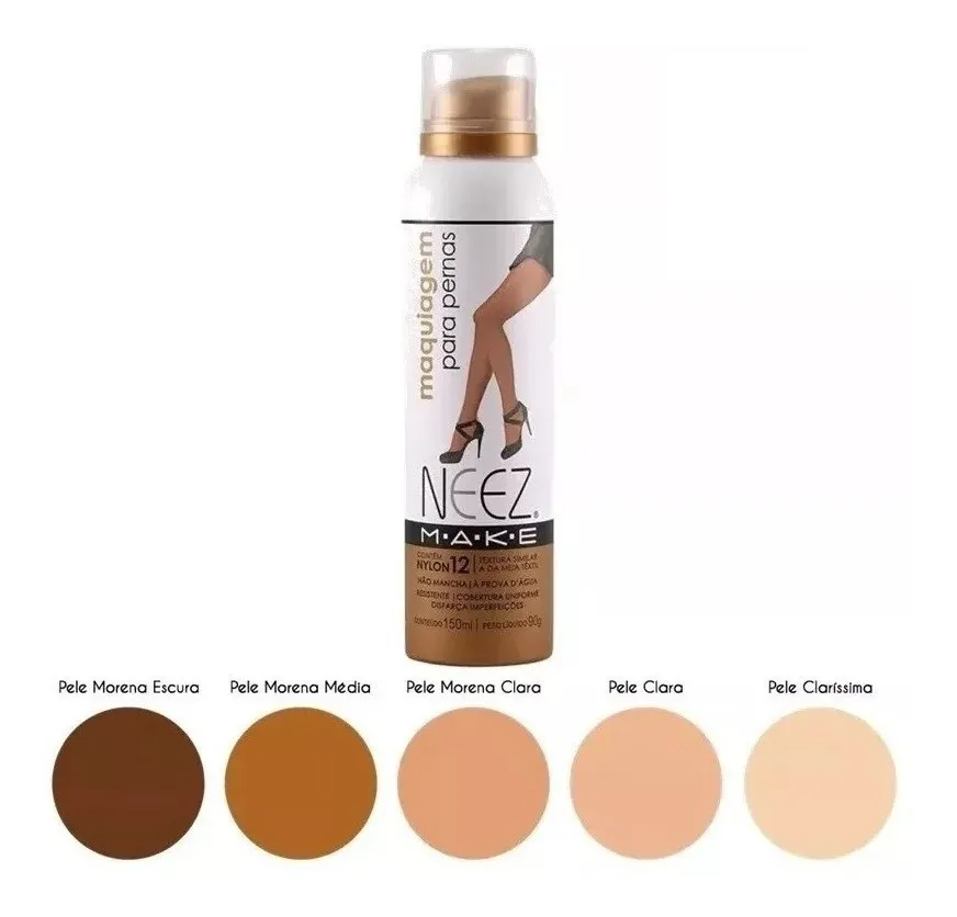 Meia Calça Nylon Em Spray 150ml Maquiagem Para Pernas Neez - Escolha A Cor