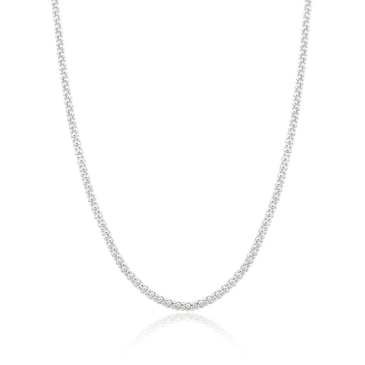 Corrente Pipoca Branca 2,8mm Prata 925