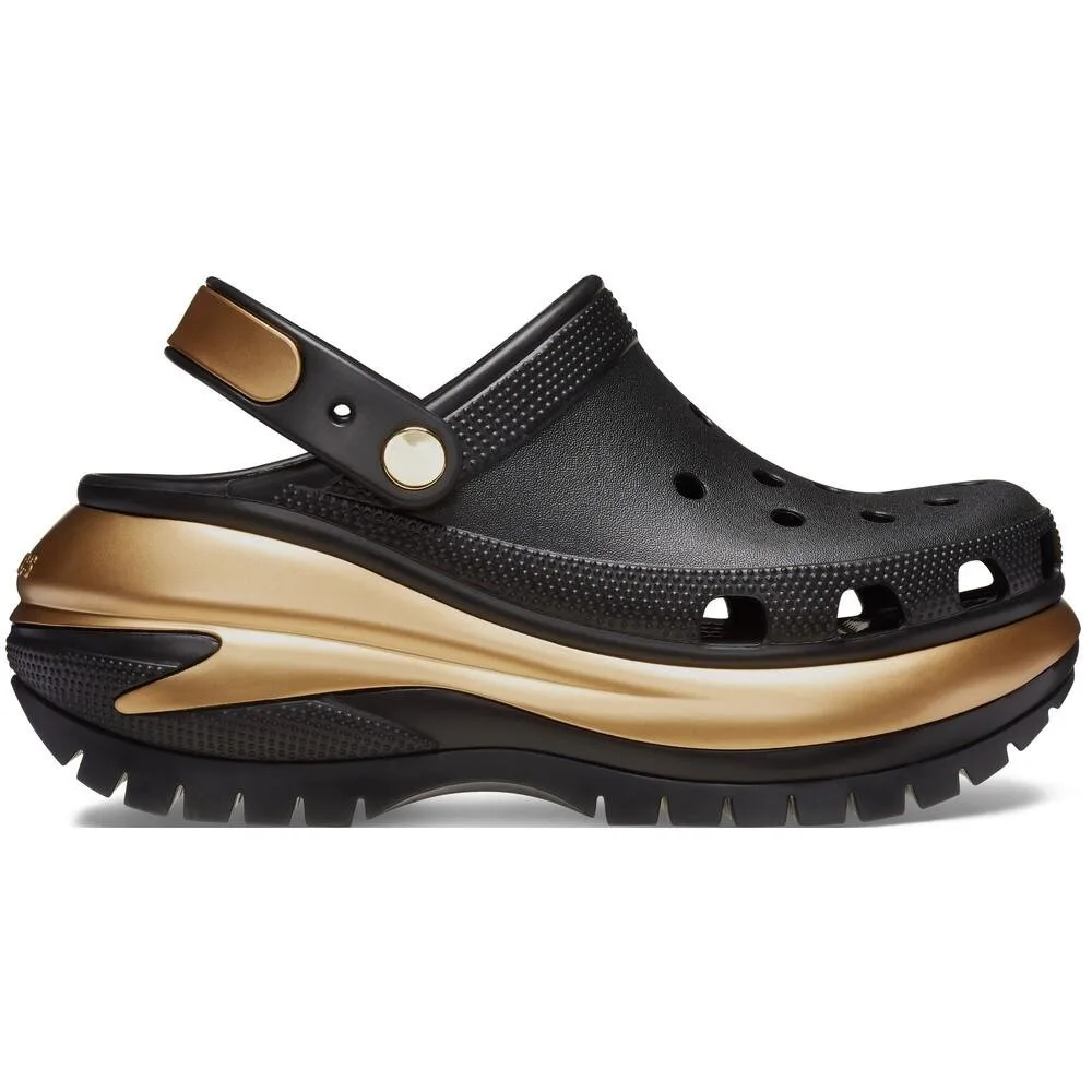 Sandália Crocs Mega Crush Metallic Clog BLACK/GOLD