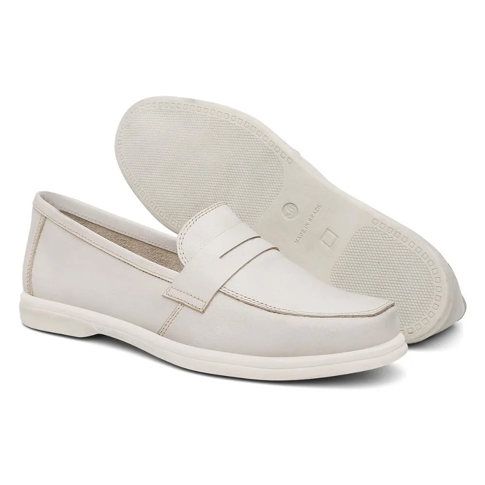 Mocassim Feminino  Conforto Casual Elegante Off White
