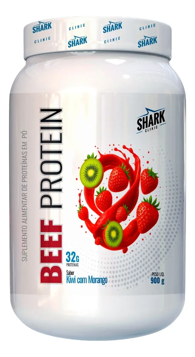 Whey Protein Zero Lactose Beef 900g Morango C/kiwi Shark Pro Morango Com Kiwi