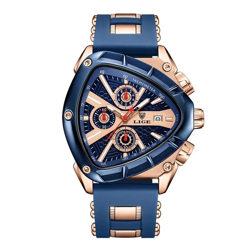 Relógio Masculino LIGE 89103 Triangular Esportivo Prova d'Água