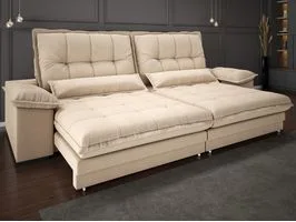 Sofá Retrátil e Reclinável Bergamo 230cm Linho Soft