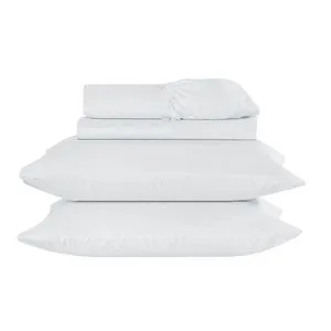 Jogo de Cama Solteiro 100% Algodão Branco 3 Peças 1320119 - Yohana