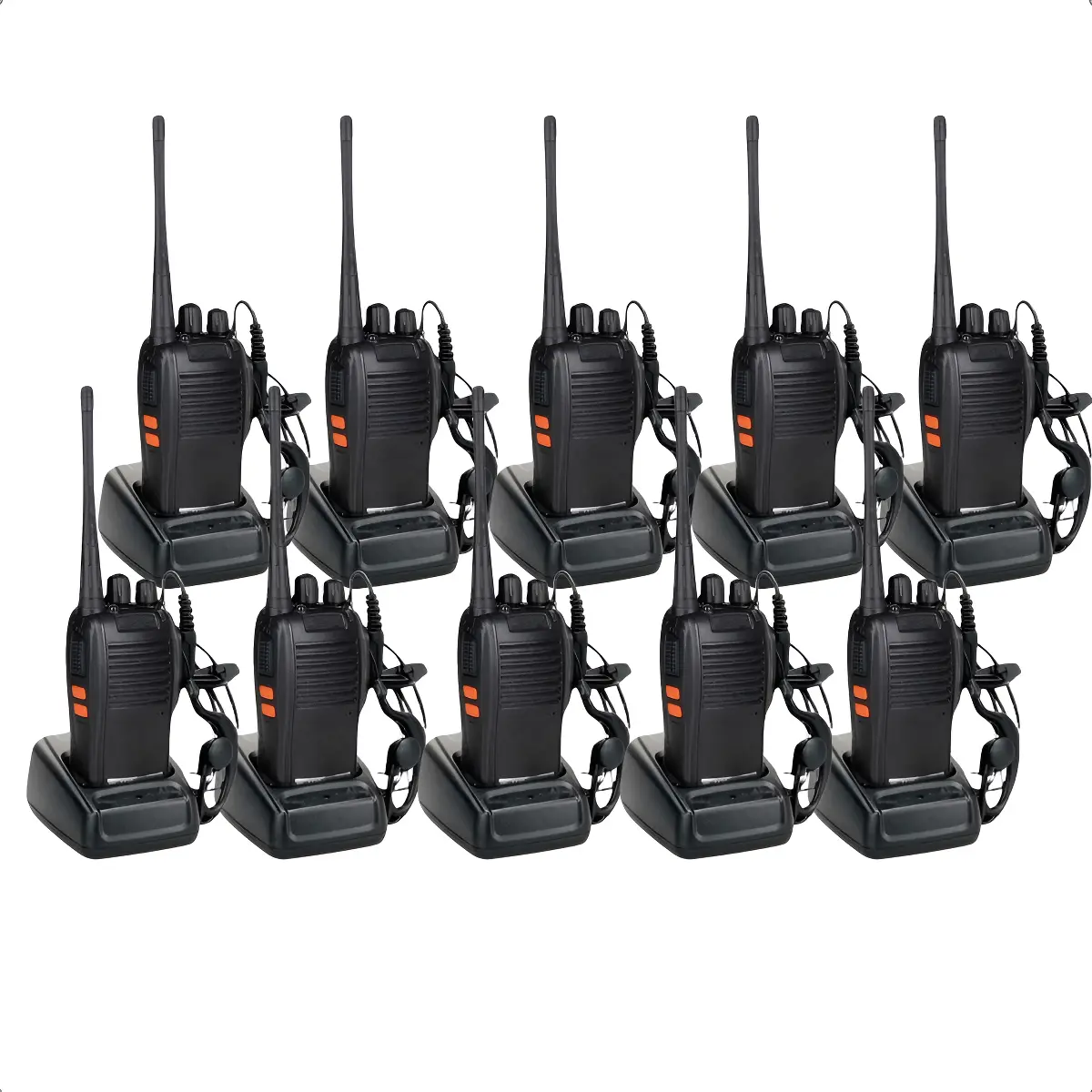 Kit 10 Radio Walk Talk Comunicador 16 Ch Baofeng 777s Ht Preto