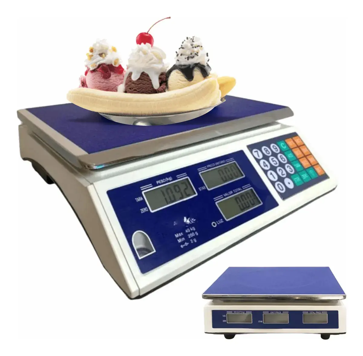 Balança Digital Eletrônica Comercial 40kg Precisão Mercado Azul Hold On. 127/220v Azul-turquesa