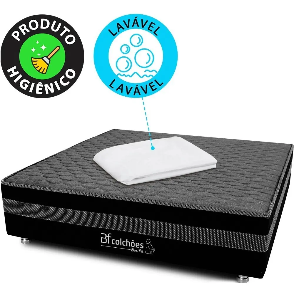 Caminha Box Pet Bordado Matelassê Lençol Impermeável 100cm