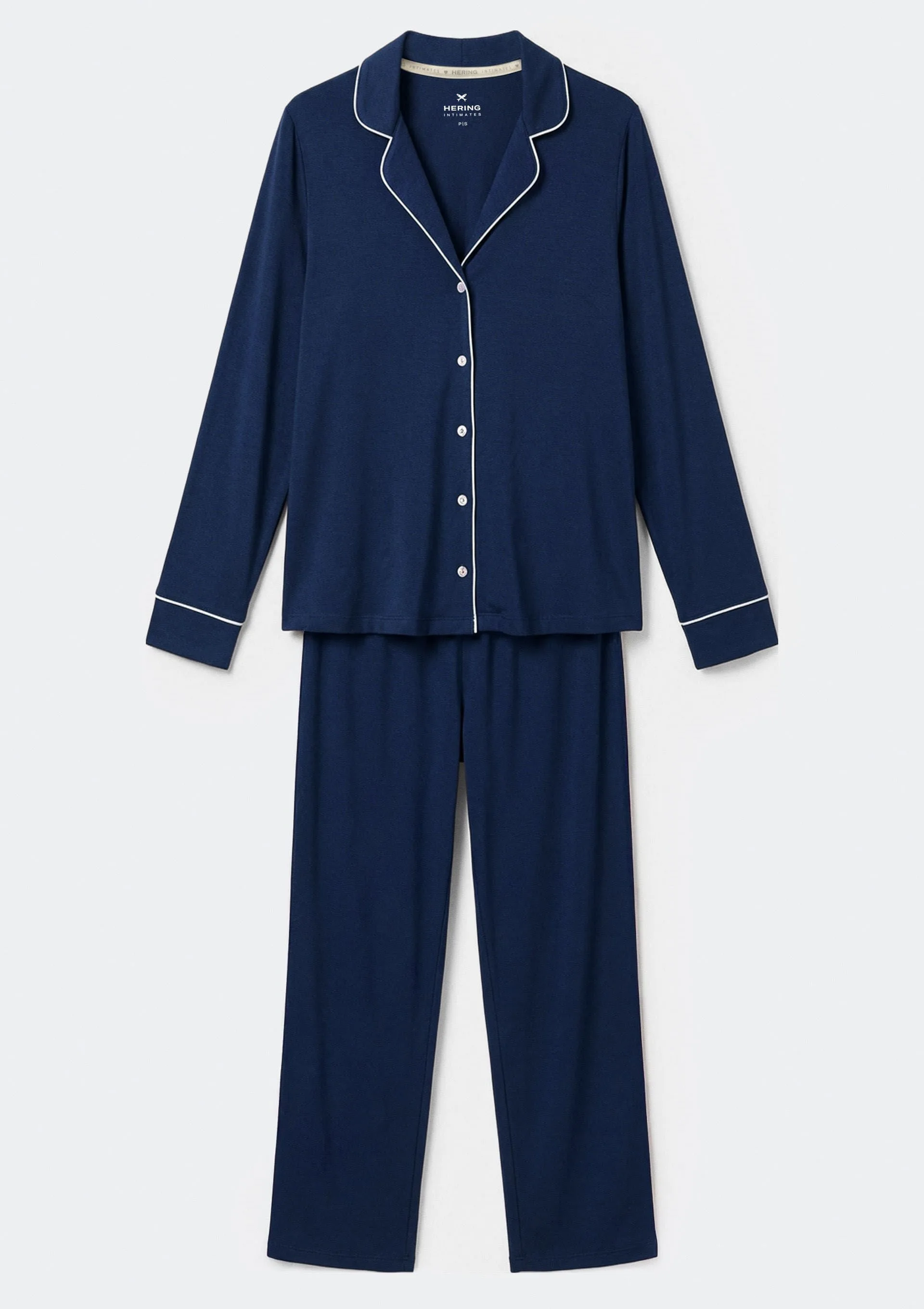 Pijama Americano Longo Feminino - Azul