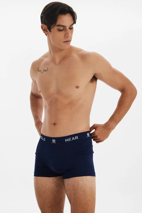 Kit 3 Cuecas Boxer Polo Wear Azul Escuro