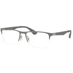 Armação de Óculos de Grau Masculino Ray-Ban RX6335 Cor Cinza - RAY BAN
