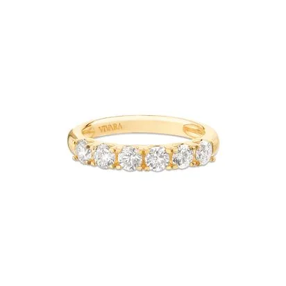 Meia Aliança Cielo em Ouro Branco 18k com Diamantes de Laboratório 1,20 ct, 3,8mm