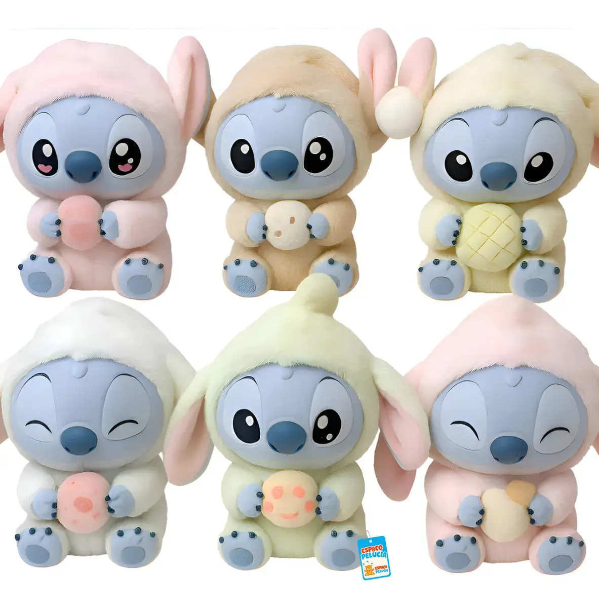 Labubu Stitch Lançamento Espaço Pelúcia Caixa Surpresa Chaveiro