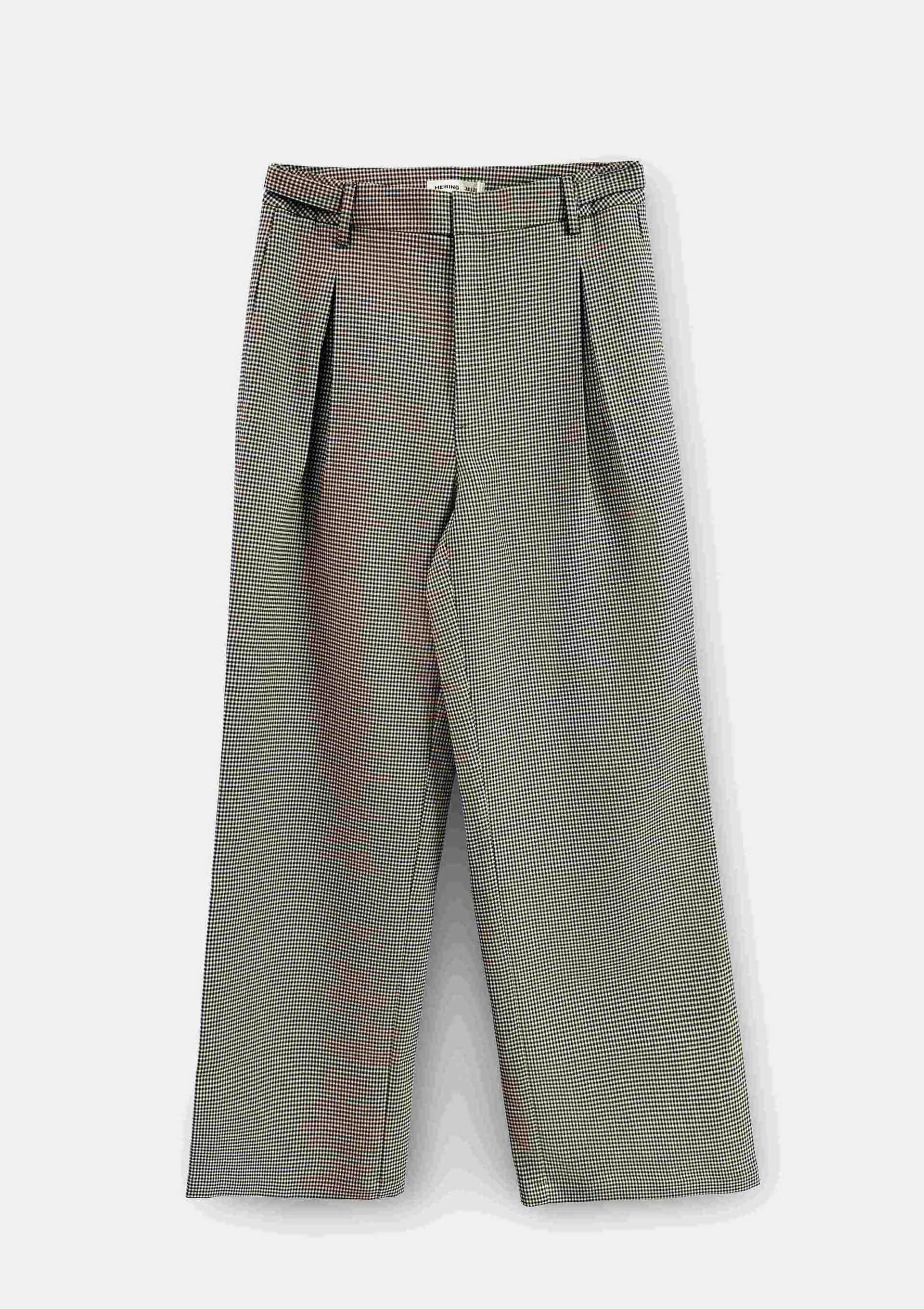 Calça Feminina Reta Pied De Poule - Marrom