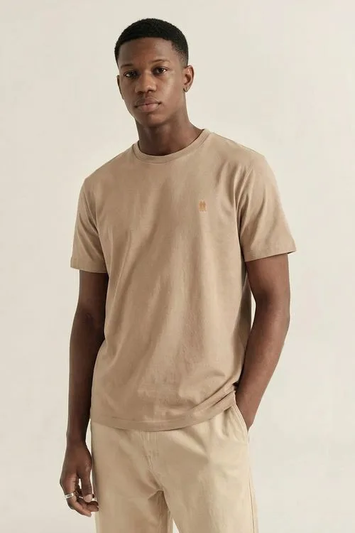 Camiseta Básica Confortável Polo Wear Bege Médio