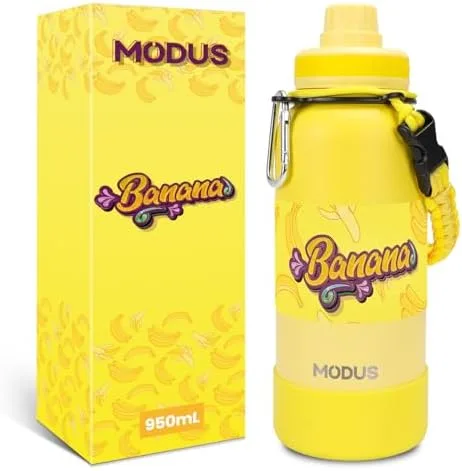 MODUS Garrafa Térmica Esportiva De Aço Inoxidável Com Isolamento A Vácuo De 950ML (Gradiente Amarelo)