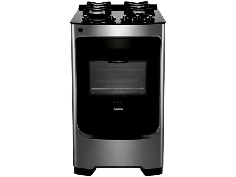 Fogão 4 Bocas Consul Inox Mesa de Vidro CFO4VARUNA