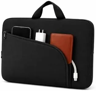 Capa para Notebook 15.6 Polegadas, Resistente à Água, Leve (150g), com Alça e Bolso Frontal, Case Protetora Slim para Trabalho, Faculdade e Viagem, Alça Reforçada, Neoprene - Qualidade Premium
