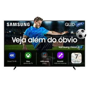 Samsung Smart TV 75" QLED Ultra Vision AI 4K Q7F 2025, Pontos Quânticos, Art Store, Alexa, Preto
