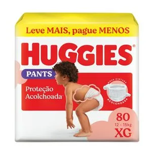 Fralda Pants Roupinha Huggies Proteção Acolchoada XG 80 Unidades
