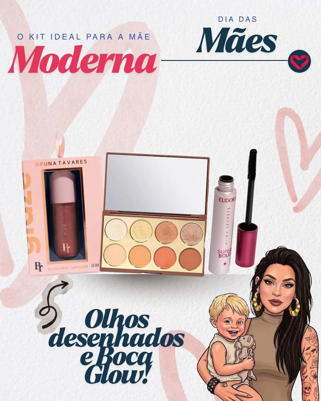 Kit De Maquiagem Mãe Moderna