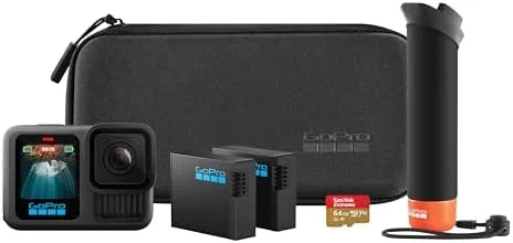 Câmera de Ação GoPro HERO13 Black, 5.3K60, 27MP, HyperSmooth 6.0, GPS, Wi-Fi 6, à Prova d'água 10m com Kit de Acessórios