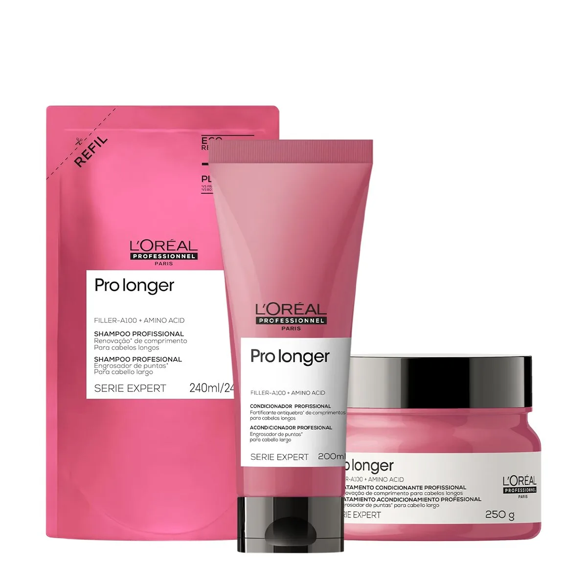 Kit LOreal Professionnel Pro Longer Home Care Refil (3 produtos)