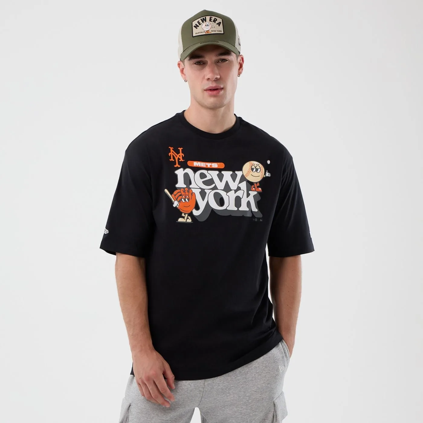 Camiseta New Era Regular New York Mets Preto