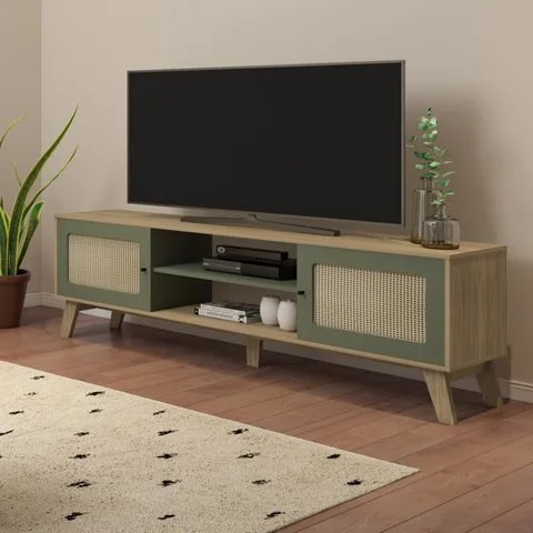 Rack Retrô para TV até 75 Polegadas MDF 180cm 2 Portas Charlotte