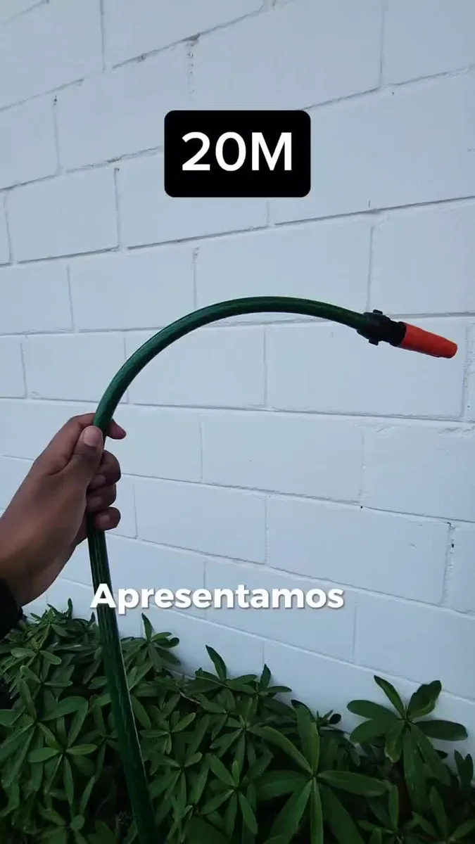 Mangueira Jardim 20m Metros Com Esguicho Trançada Reforçada Flexível 7/16 Anti Dobra Irrigação Quintal Poço Lavagem Durável Marqs Home