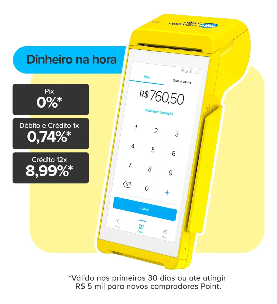 Maquininha De Cartão Mercado Pago Point Smart 2 4g Wifi Nfc Vivo 127/220v