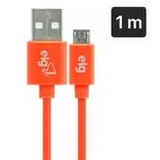 Cabo USB para micro USB, 1m, Laranja, M510LR, Elg BT 1 UN