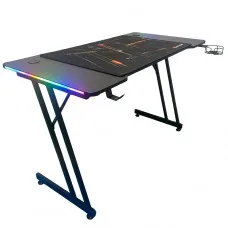 Mesa Gamer Hayom Slim RGB, Com Mousepad, Suporte Para Headset e Copo, Preto, MG1002
