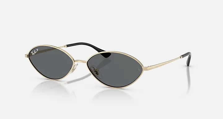 Ray-Ban KAI BIO-BASED Ouro-pálido|Pale Gold with Cinza-escuro polarizado|Dark Grey Polarized Cor uniforme|Solid Color lens