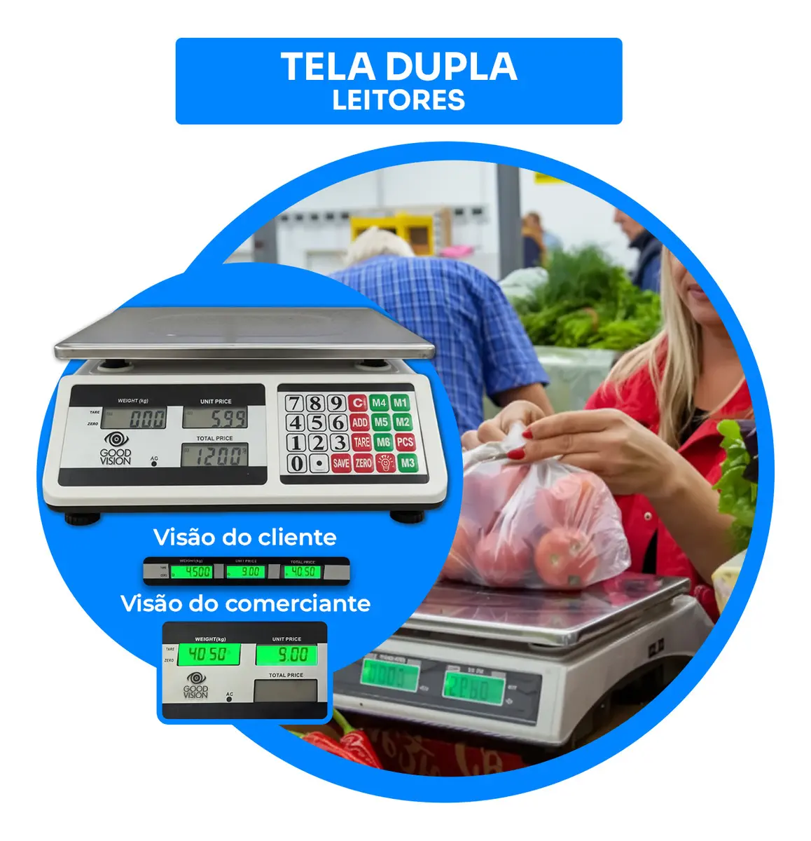 Balança Comercial Digital Eletrônica Com Plataforma De Aço Mercados Varejão Comercio Loja Feira Comerciante Com Ate 40kg De Precisão Cor Preto E Branco