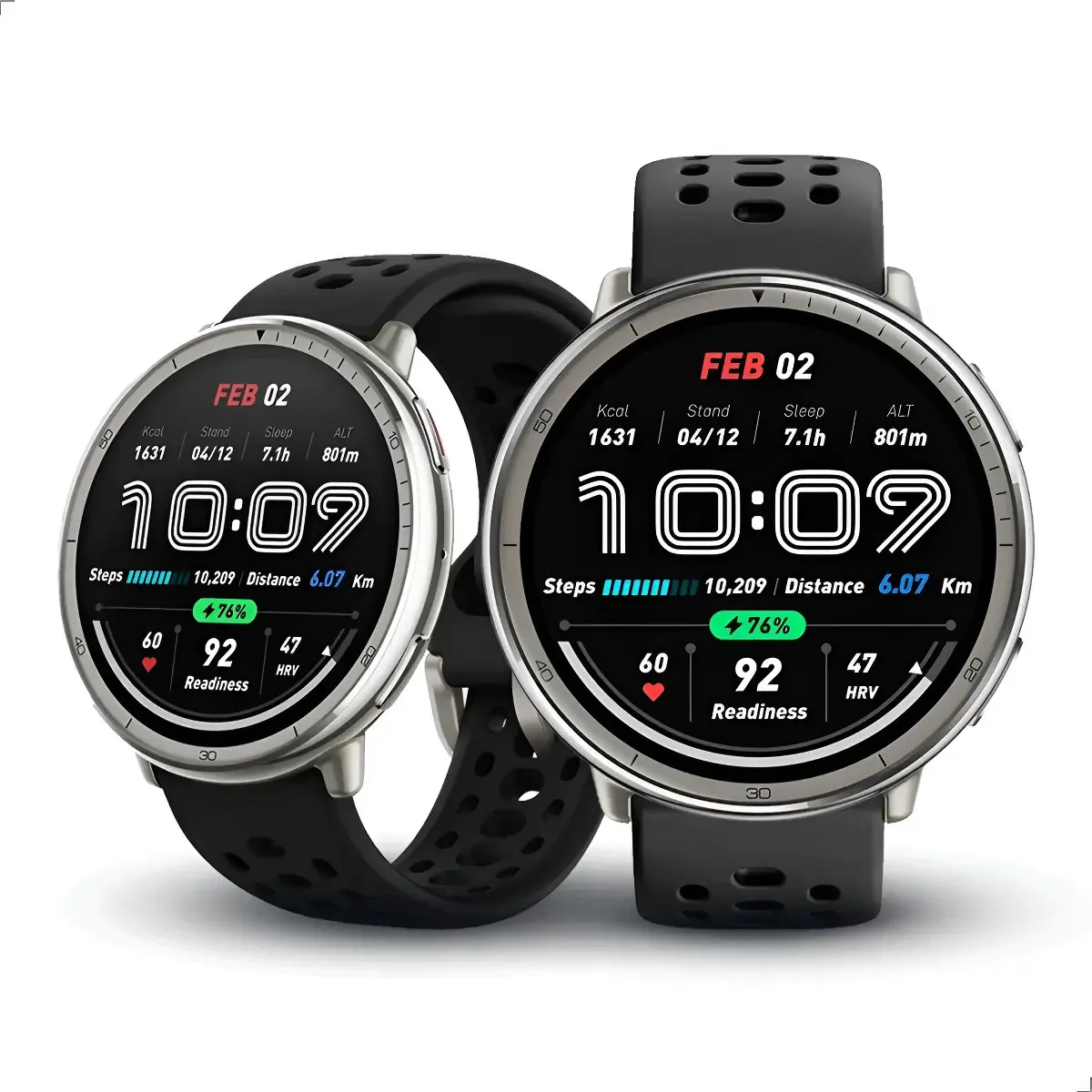 Relógio Amazfit Active 2 Smartwatch Prateado Silicone Preto Branco Mesh