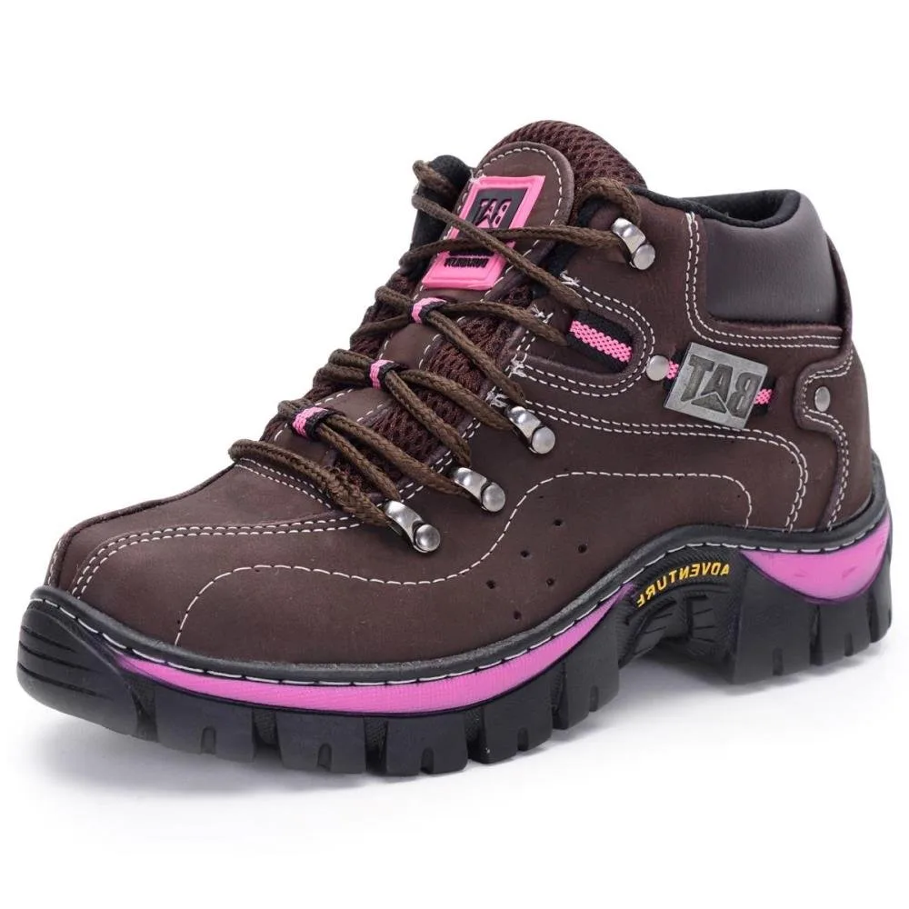 Bota Adventure Feminina Pantanal Brasil Clube do Sapato de Franca RN Keep Lady Café/Rosa
