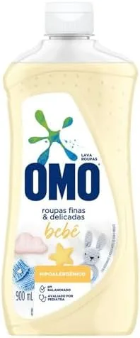 OMO Sabão Líquido Roupas Finas E Delicadas Bebê 900Ml