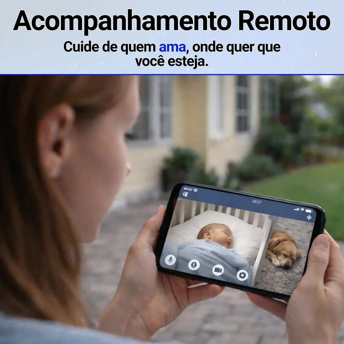 Câmera De Segurança Babá Eletrônica Pets Visão Noturna E Som