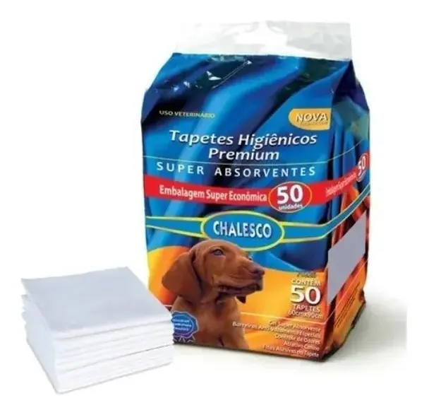 Tapete Higiênico Antivazante Absorvente P/ Cachorro 50 Un Branco