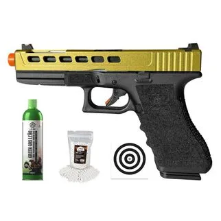 Pistola Airsoft GBB GK G17 Custom 17/750 + Itens
