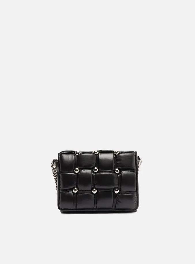 Bolsa Tiracolo Preta Couro Pequena Matelassê