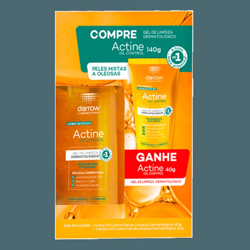 Kit Gel de Limpeza Darrow Actine Oil Control 140g + 40g - Drogarias Pacheco