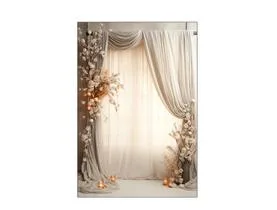 Fundo Fotográfico 1,50 x 2,20 - Dia das Mães Cortina e Flores 119