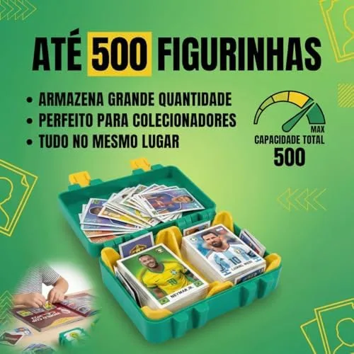 Porta Figurinhas Caixa Tema Copa do Mundo 2026 Brasil com para Coleção de Figurinhas Futebol Seleção Albúm de Figurinhas da Copa do Mundo