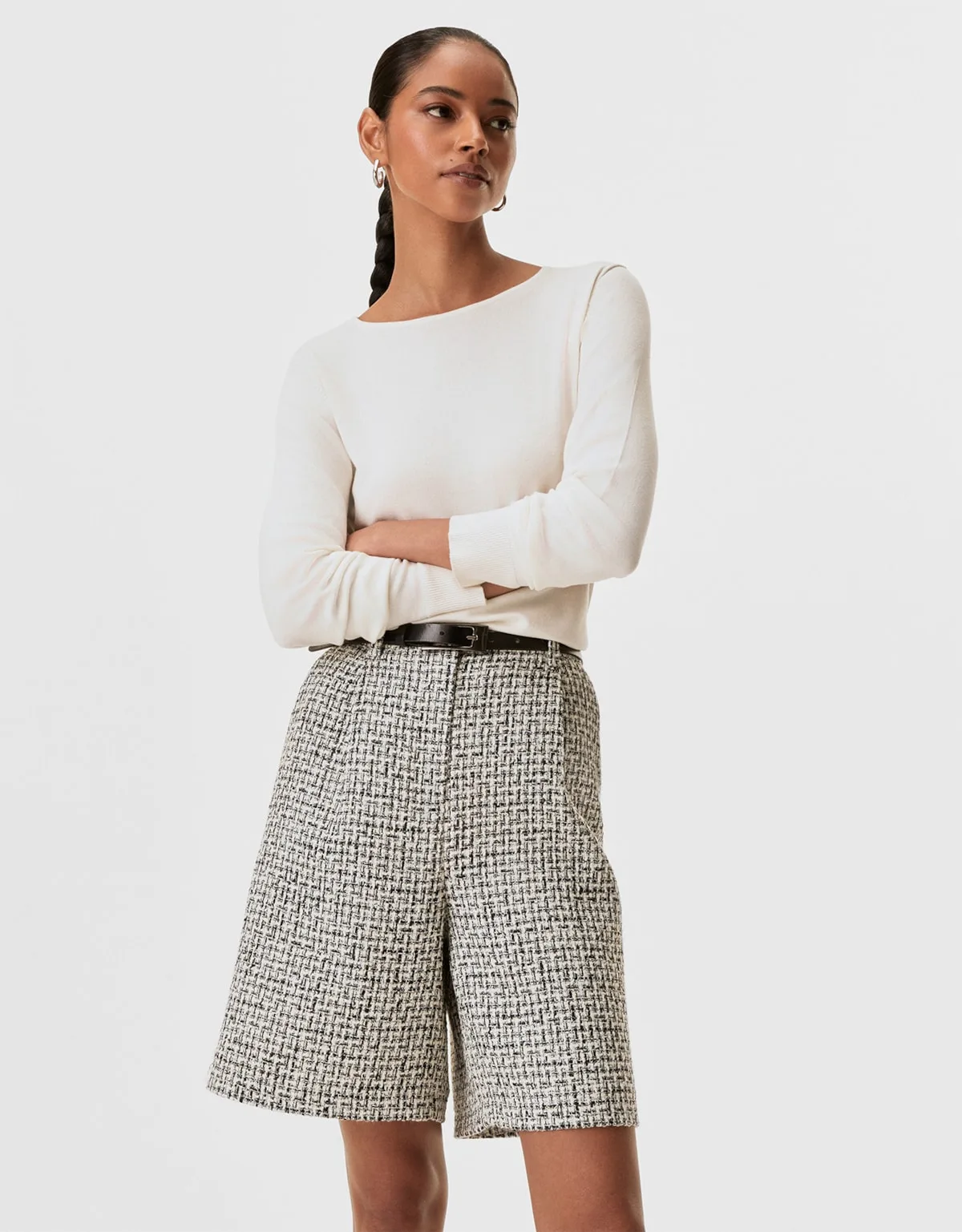 Bermuda Alfaiatada Tweed